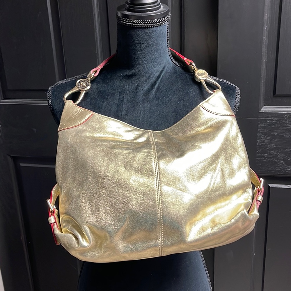 Dooney and Bourke Small Logo Lock Sac Gold (nwot)